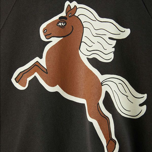 オーガニックコットン キッズスウェットシャツ HORSES