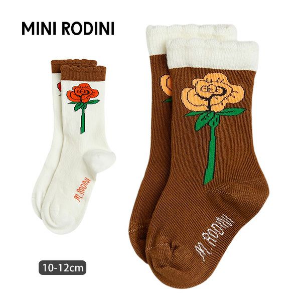 オーガニックコットン ベビースカラップソックス Roses