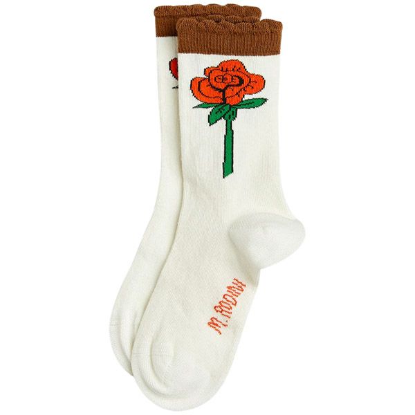 オーガニックコットン ベビースカラップソックス Roses