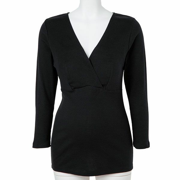 オーガニックコットン 肌にやさしい パッド付き8分袖インナー