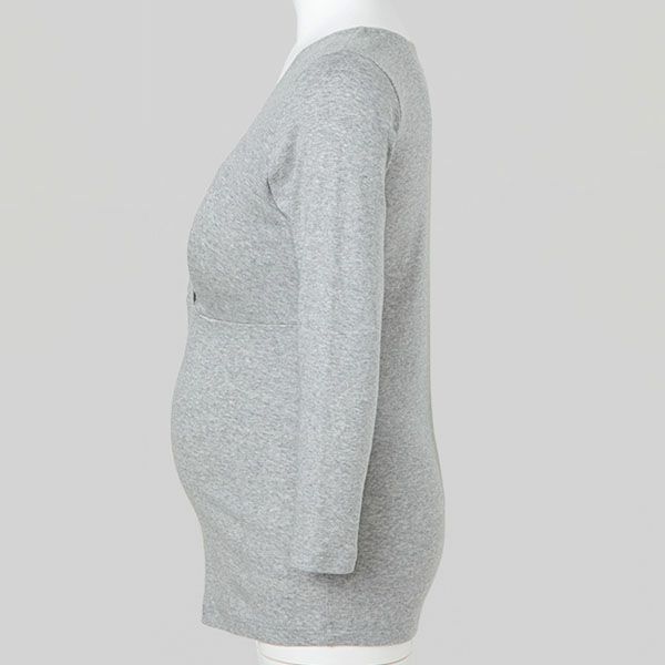 オーガニックコットン 肌にやさしい パッド付き8分袖インナー