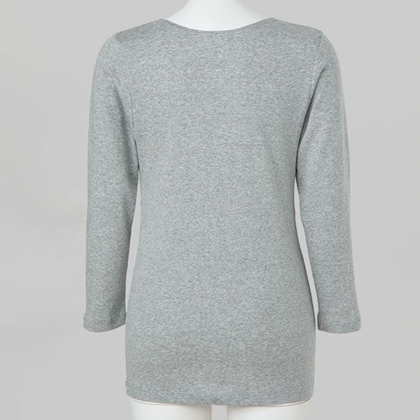 オーガニックコットン 肌にやさしい パッド付き8分袖インナー