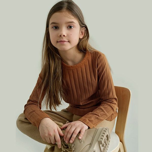 オーガニックコットン キッズワイドリブシャツ(長袖)