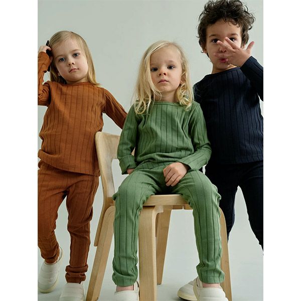 オーガニックコットン キッズワイドリブレギンス