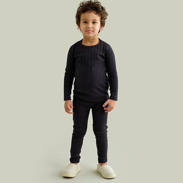 オーガニックコットン キッズワイドリブレギンス