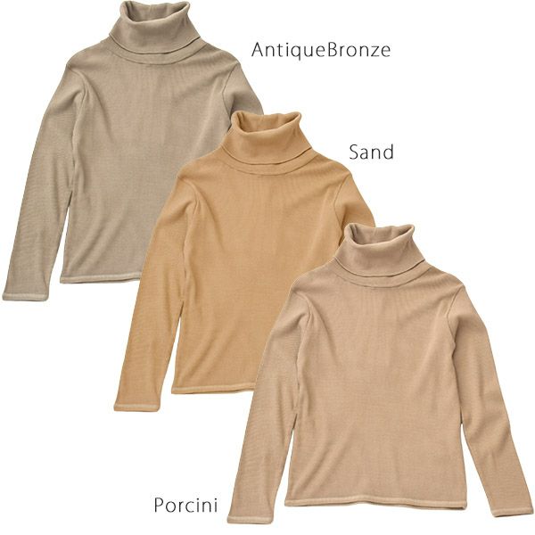 オーガニックコットン キッズ リブタートルネックシャツ Gaia