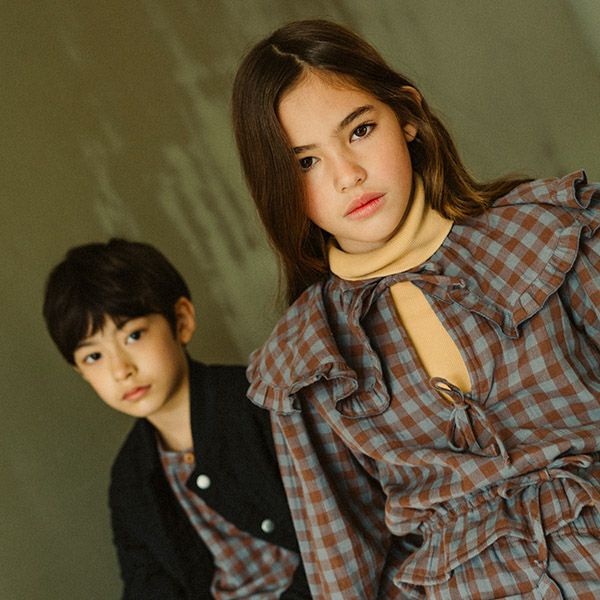 オーガニックコットン キッズ リブタートルネックシャツ Gaia