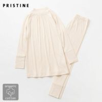 オーガニックコットン ガーゼエアニットハイネックパジャマ ナチュラル M