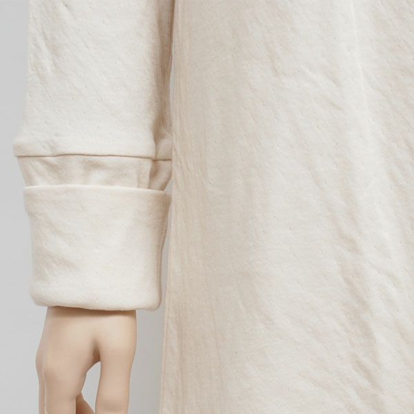 オーガニックコットン ガーゼエアニットハイネックパジャマ ナチュラル M