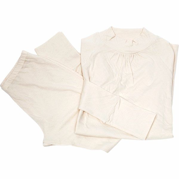 オーガニックコットン ガーゼエアニットハイネックパジャマ ナチュラル M