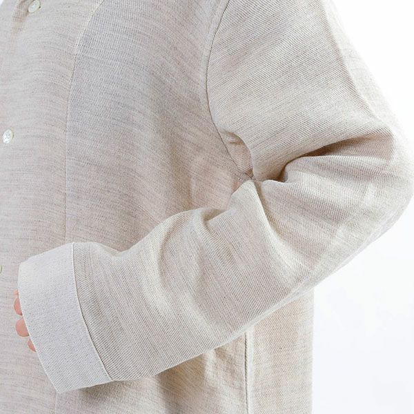 オーガニックコットン＆ヤク 綾ダブルガーゼパジャマ ナチュラルグレー M