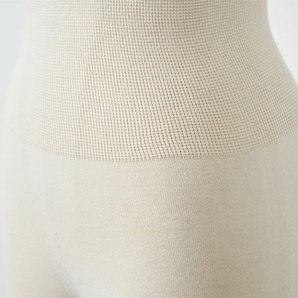 オーガニックコットン ホールガーメント薄手ハーフパンツ ナチュラル M-L
