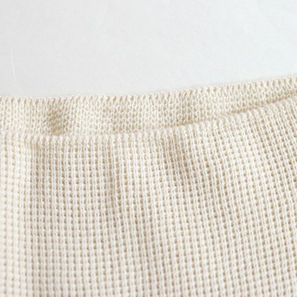 オーガニックコットン ホールガーメント薄手ハーフパンツ ナチュラル M-L