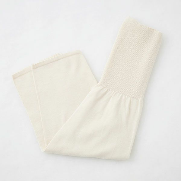 オーガニックコットン ホールガーメント薄手ハーフパンツ ナチュラル M-L