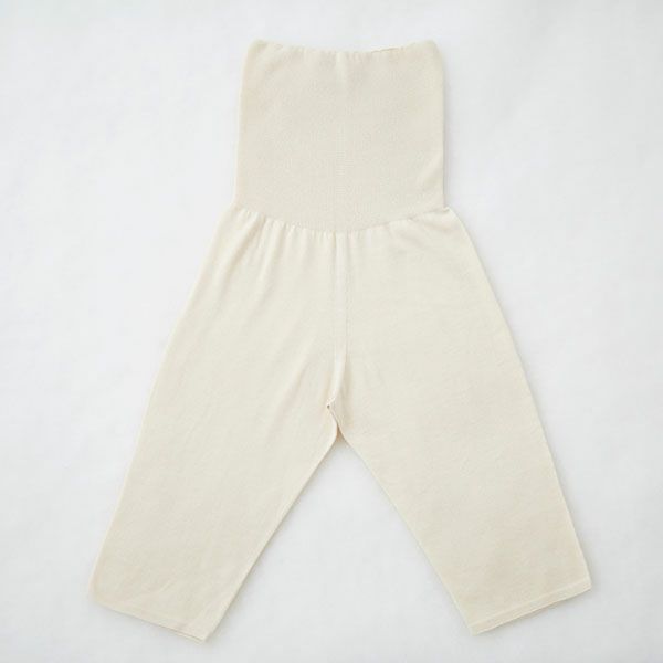 オーガニックコットン ホールガーメント薄手ハーフパンツ ナチュラル M-L