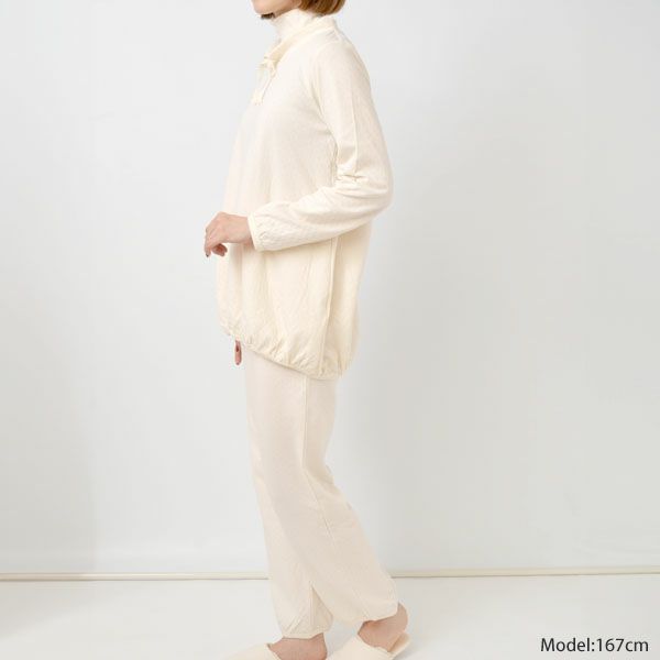 オーガニックコットン エアニットタートルパジャマ ナチュラル M