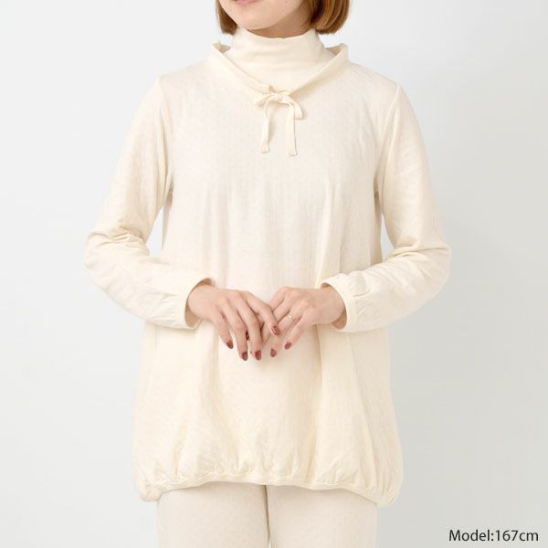 オーガニックコットン エアニットタートルパジャマ ナチュラル M