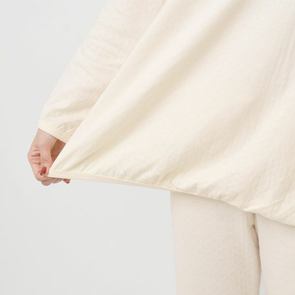 オーガニックコットン エアニットタートルパジャマ ナチュラル M