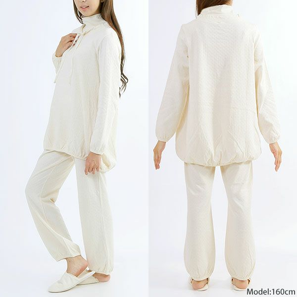 オーガニックコットン エアニットタートルパジャマ ナチュラル M