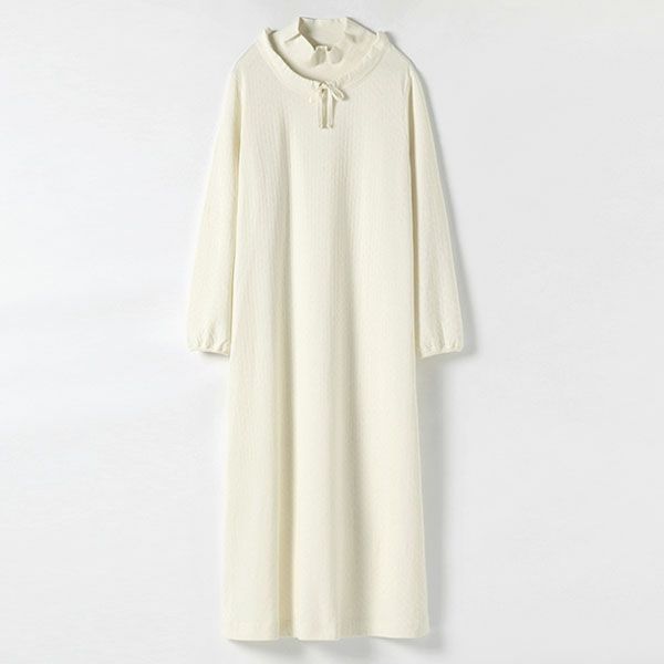 オーガニックコットン エアニットタートルネグリジェ ナチュラル M