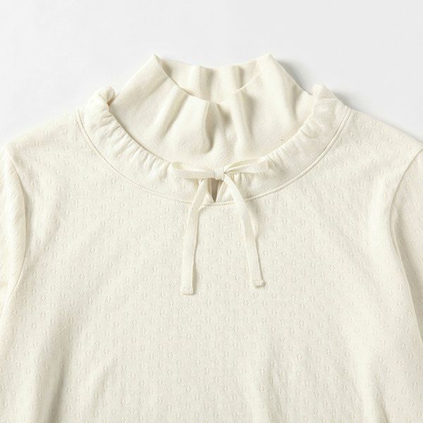 オーガニックコットン エアニットタートルネグリジェ ナチュラル M