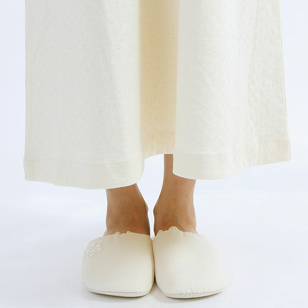 オーガニックコットン エアニットタートルネグリジェ ナチュラル M