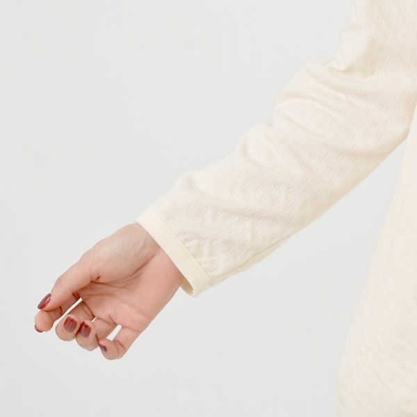 オーガニックコットン エアニットタートルネグリジェ ナチュラル M