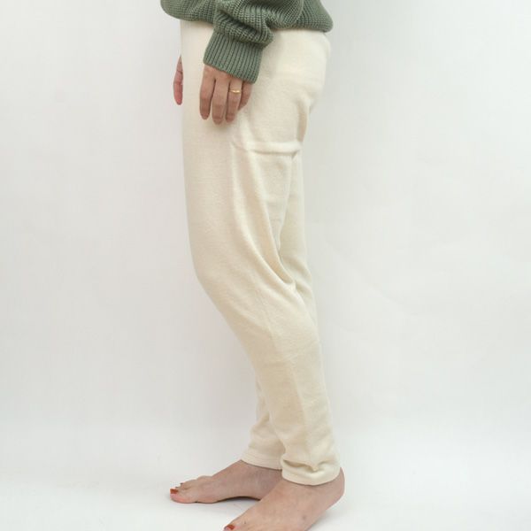 オーガニックコットン ラフアンドスムースパンツ ナチュラル M
