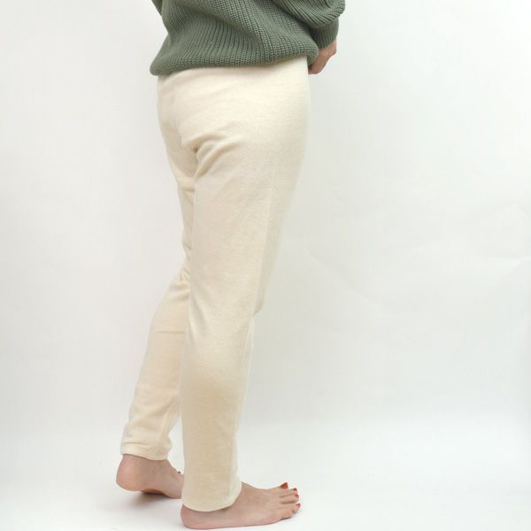 オーガニックコットン ラフアンドスムースパンツ ナチュラル M