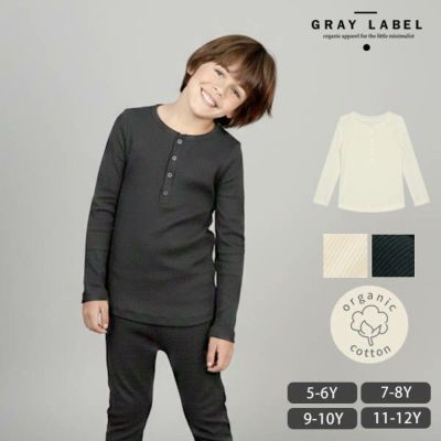 オーガニックコットン キッズヘンリーネックシャツ(長袖)