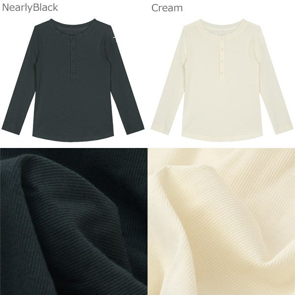 オーガニックコットン キッズヘンリーネックシャツ(長袖)