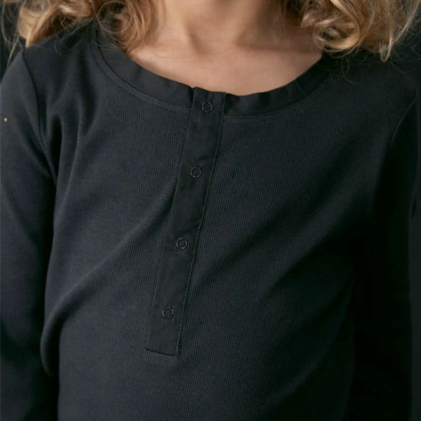 オーガニックコットン キッズヘンリーネックシャツ(長袖)