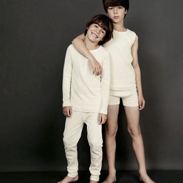 オーガニックコットン キッズヘンリーネックシャツ(長袖)