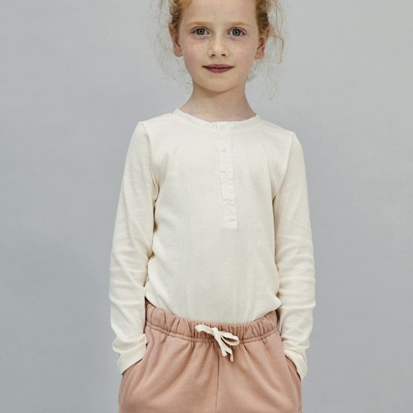 オーガニックコットン キッズヘンリーネックシャツ(長袖)
