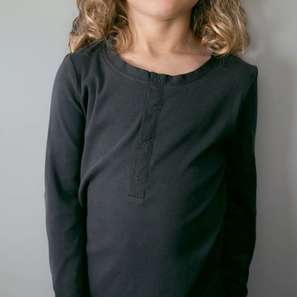 オーガニックコットン キッズヘンリーネックシャツ(長袖)