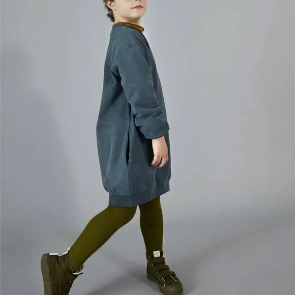 オーガニックコットン キッズドロップショルダーワンピース（長袖）