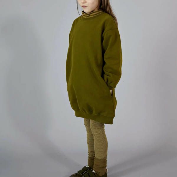 オーガニックコットン キッズドロップショルダーワンピース（長袖）
