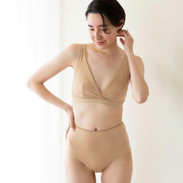 オーガニックコットン レースブラ