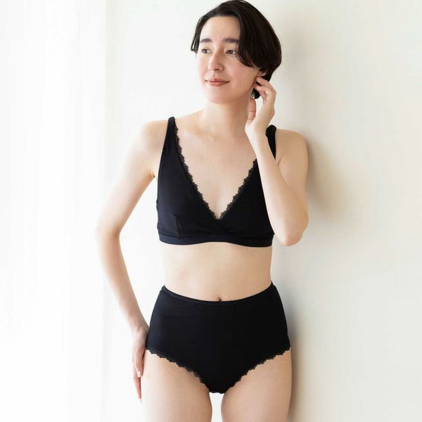 オーガニックコットン レースブラ
