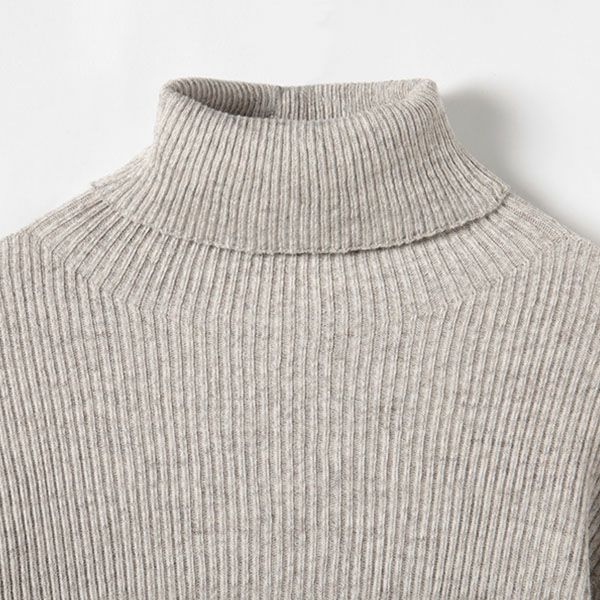 オーガニックコットン&ヤク リブタートルニット