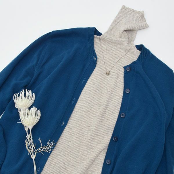 オーガニックコットン&ヤク リブタートルニット