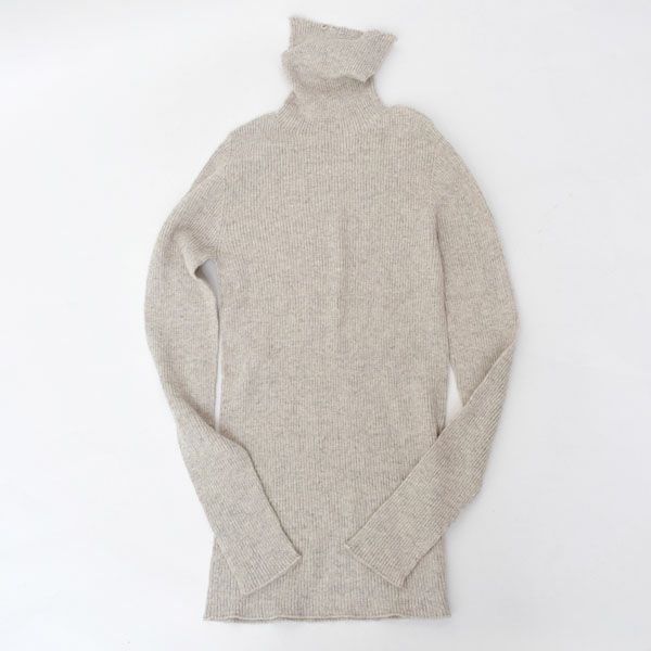 オーガニックコットン&ヤク リブタートルニット