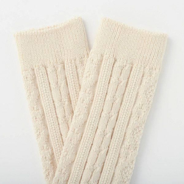 オーガニックコットン ケーブルソックス ナチュラル 22-24