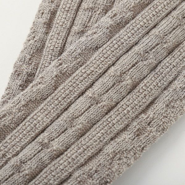 オーガニックコットン&ヤク ケーブルソックス グレー 22-24