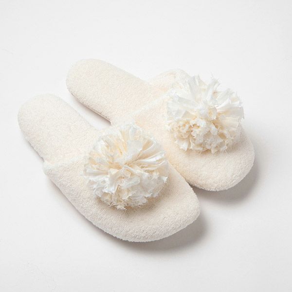 オーガニックコットン パイルスリッパ ナチュラル 22-24