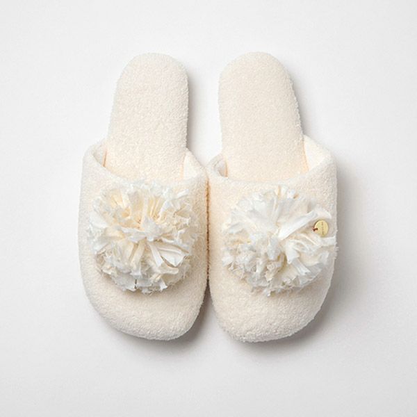 オーガニックコットン パイルスリッパ ナチュラル 22-24