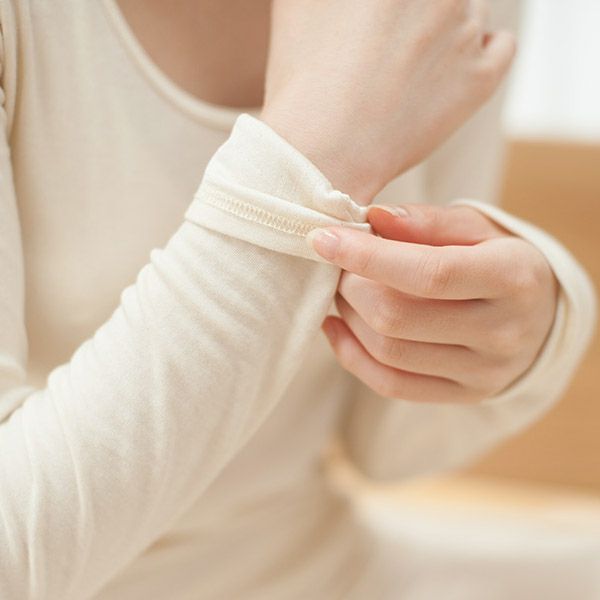 オーガニックコットン＆シルク リバーシブルＵネックプルオーバー