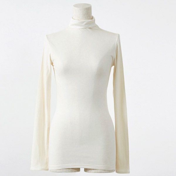 オーガニックコットン＆シルク リバーシブルタートルネックプルオーバー