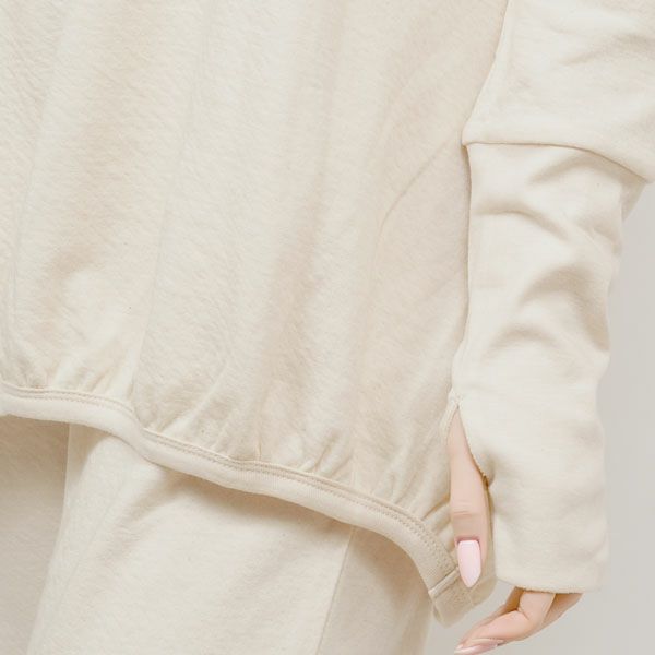 オーガニックコットン タートルウォーマーパジャマ ナチュラル M