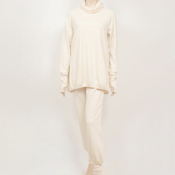 オーガニックコットン タートルウォーマーパジャマ ナチュラル M